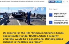 US experts for The Hill: “Crimea in Ukraine’s hands, and ultimately under NATO’s Article 5 security umbrella, would be a generational strategic game-changer in the Black Sea region”