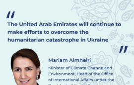 The United Arab Emirates will continue to make efforts to overcome the humanitarian catastrophe in Ukraine