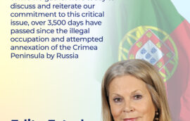 “While we gather here today to discuss and reiterate our commitment to this critical issue, over 3,500 days have passed since the illegal occupation and attempted annexation of the Crimea Peninsula by Russia” – Deputy of the Assembly of the Portuguese Republic, Edite Estrela