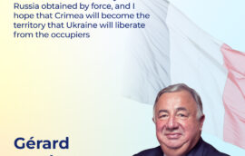 “Crimea is the first territory that Russia obtained by force, and I hope that Crimea will become the territory that Ukraine will liberate from the occupiers”, – Gerard Larcher
