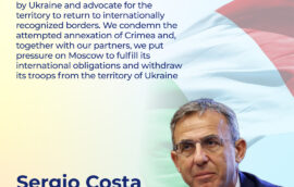 “The Italian Parliament will always stand by Ukraine and advocate for the territory to return to internationally recognized borders. We condemn the attempted annexation of Crimea and, together with our partners, we put pressure on Moscow to fulfill its international obligations and withdraw its troops from the territory of Ukraine”, – Sergio Costa, Deputy Speaker of the Chamber of Deputies of the Italian Parliament