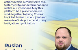 “Dear colleagues, let our collective actions at this summit serve as a testament to our determination to realize our intentions. May this platform be a place where we work together to bring Crimea back to Ukraine. Let our joint and resolute efforts put an end to any instigations by dictators.” – Chairman of the Verkhovna Rada of Ukraine, Ruslan Stefanchuk
