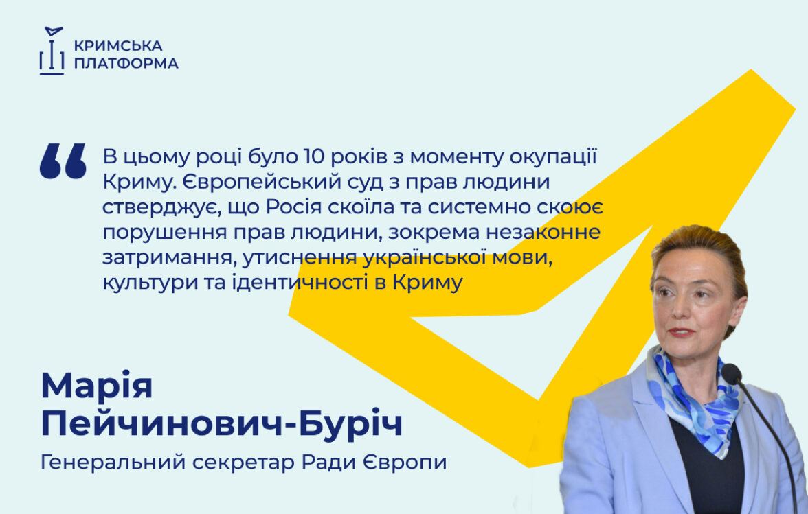 Четвертий Саміт Кримської платформи: Марія Пейчинович-Буріч, Генеральний секретар Ради Європи.