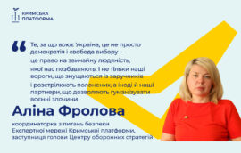 Четвертий Саміт Кримської платформи: Аліна Фролова, координаторка з питань безпеки Експертної мережі Кримської платформи, заступниця голови Центру оборонних стратегій