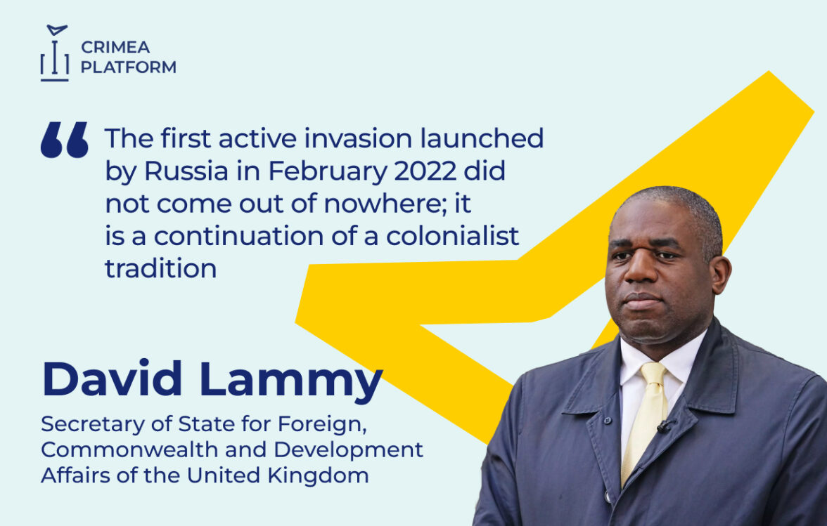 The Fourth Crimea Platform Summit: David Lammy, Secretary of State for Foreign, Commonwealth and Development Affairs of the United Kingdom.