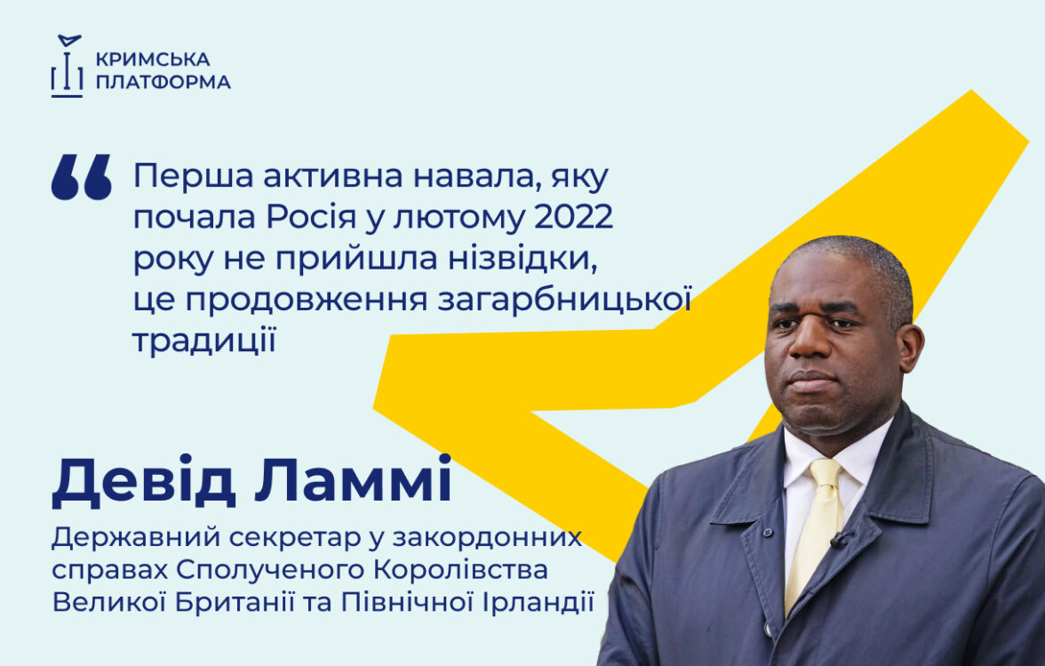 Четвертий Саміт Кримської платформи: Девід Ламмі, Державний секретар у закордонних справах Сполученого Королівства Великої Британії