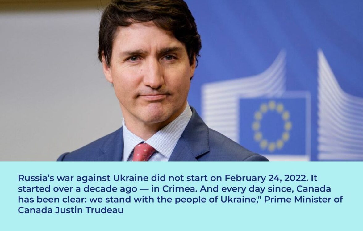 Canadian Prime Minister Justin Trudeau emphasized during the leaders’ summit in London that Russia’s war against Ukraine began with the occupation of Crimea in 2014