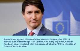 Canadian Prime Minister Justin Trudeau emphasized during the leaders’ summit in London that Russia’s war against Ukraine began with the occupation of Crimea in 2014