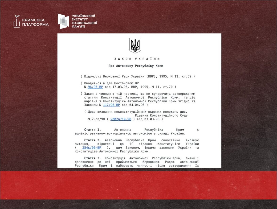 17 березня — 30-та річниця ухвалення Закону України “Про Автономну Республіку Крим”