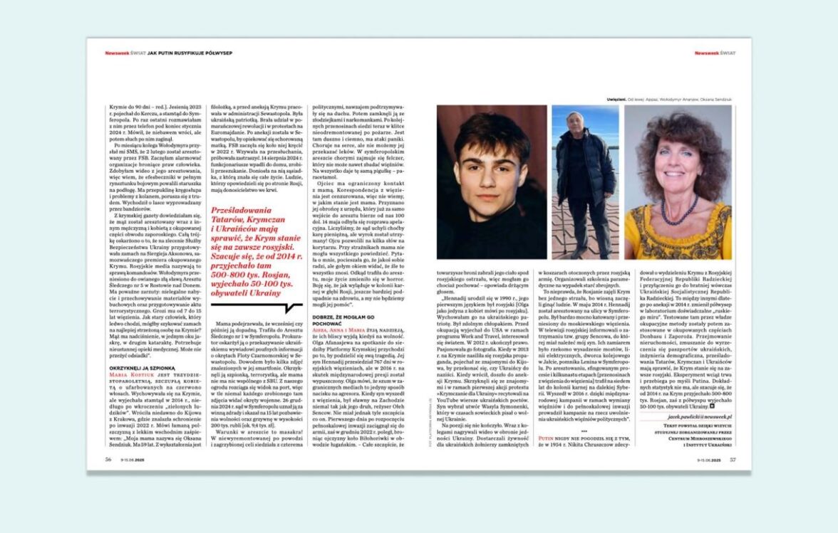 An Article About Crimean Political Prisoners Is Published in the Newsweek Polska