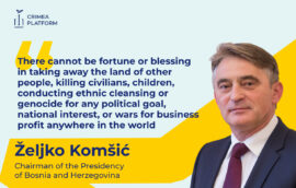 Željko Komšić, Chairman of the Presidency of Bosnia and Herzegovina, spoke at the Fifth Summit of the Crimea Platform