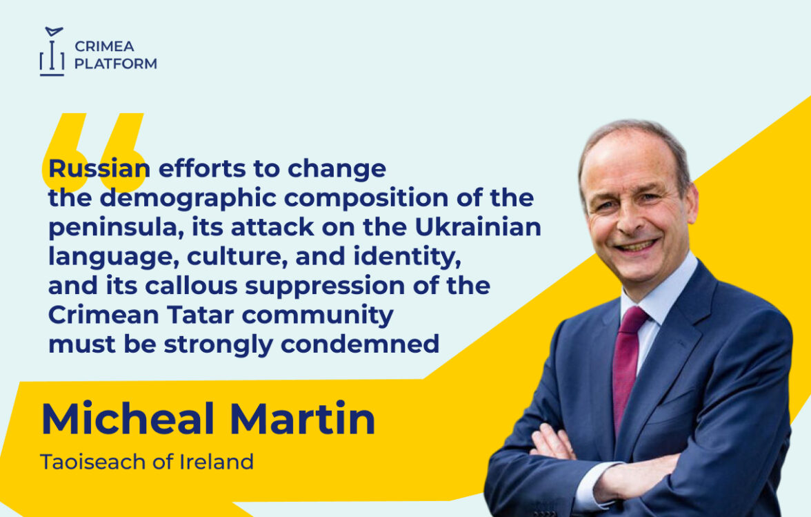 Taoiseach of Ireland Micheál Martin spoke at the Fifth Summit of the Crimea Platform