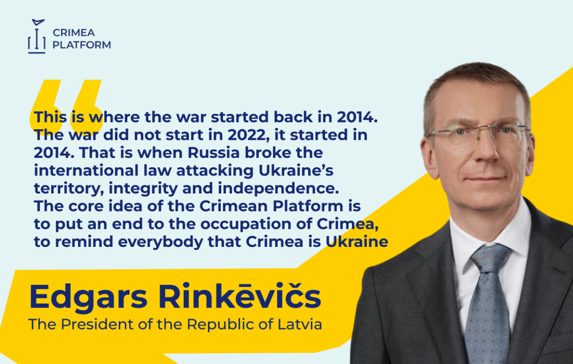 The President of the Republic of Latvia gave a speech at the Fifth Crimea Platform Summit