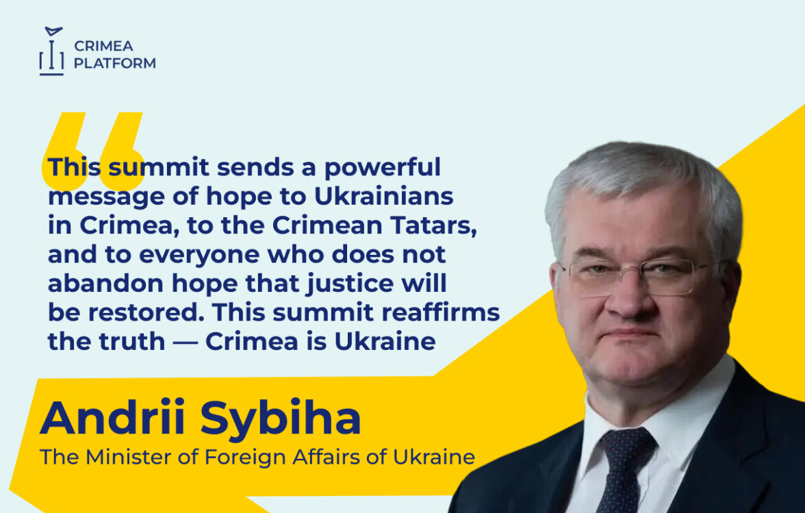 Ukraine’s Minister of Foreign Affairs Andriі Sybiha delivered remarks at the opening of the Fifth Crimea Platform Summit