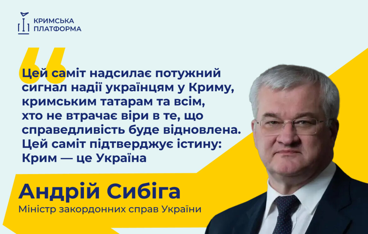 Міністр закордонних справ України Андрій Сибіга виступив на відкритті П’ятого саміту Кримської платформи