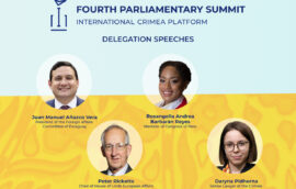 During the fourth Parliamentary Summit of the Crimea Platform, delegations from Paraguay, Peru, the United Kingdom, and an expert from the Crimea Platform Network delivered speeches