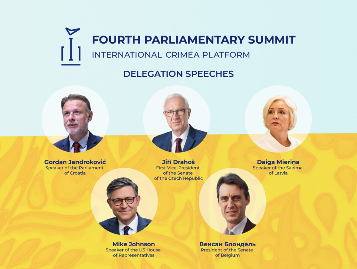 During the fourth Parliamentary Summit of the Crimea Platform, delegations from Croatia, the Czech Republic, Latvia, the United States and Belgium delivered speeches
