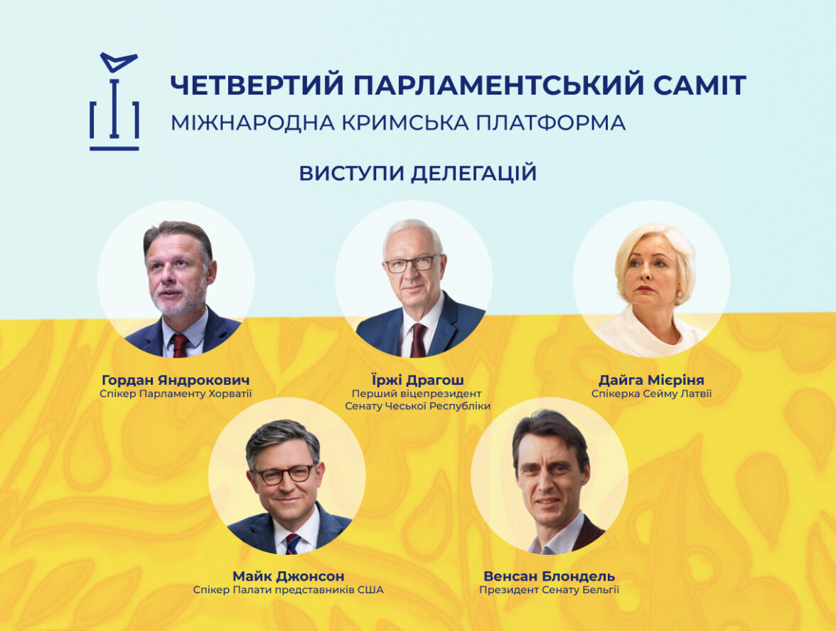 У межах четвертого Парламентського саміту Кримської платформи відбулися виступи делегацій Хорватії, Чехії, Латвії, США та Бельгії