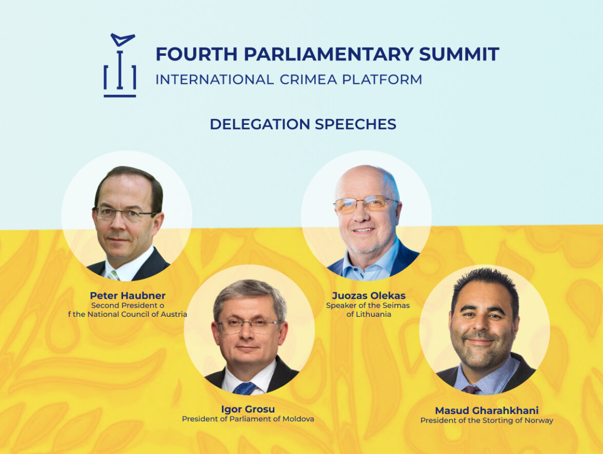During the fourth Parliamentary Summit of the Crimea Platform, delegations from Austria, Lithuania, Moldova, and Norway delivered speeches