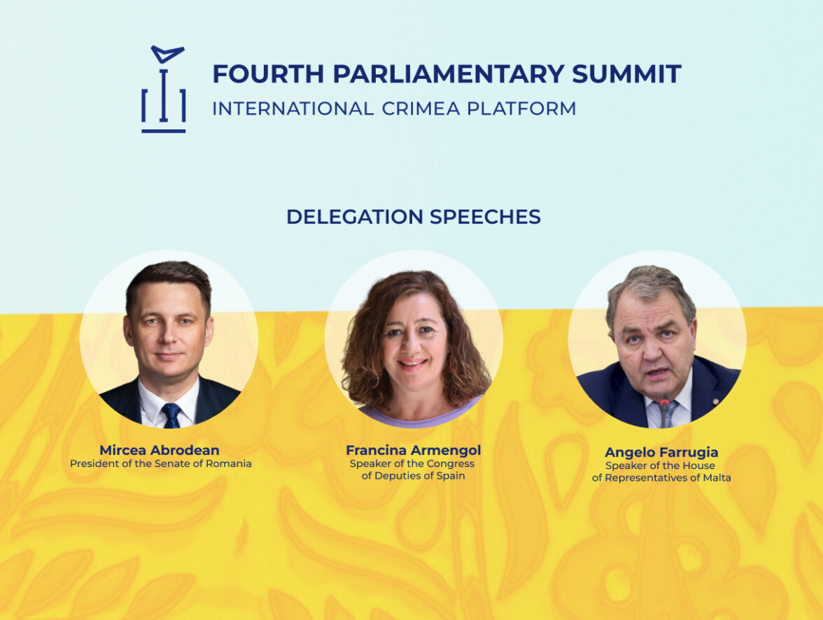 Within the framework of the Fourth Parliamentary Summit of the Crimea Platform, speeches were delivered by delegations from Romania, Spain, and Malta