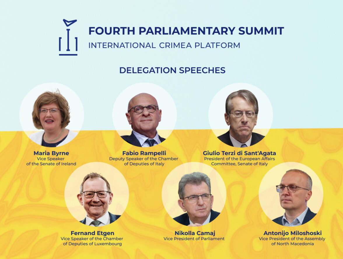 During the Fourth Parliamentary Summit of the Crimea Platform, the delegations of Ireland, Italy, Luxembourg, Montenegro, and North Macedonia delivered their statements