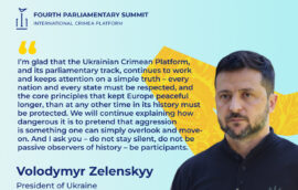 President of Ukraine Volodymyr Zelensky delivered remarks at the opening of the fourth Parliamentary Summit of the Crimea Platform.