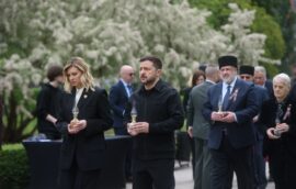 Президент України Володимир Зеленський та Перша Леді Олена Зеленська вшанували памʼять жертв геноциду кримськотатарського народу