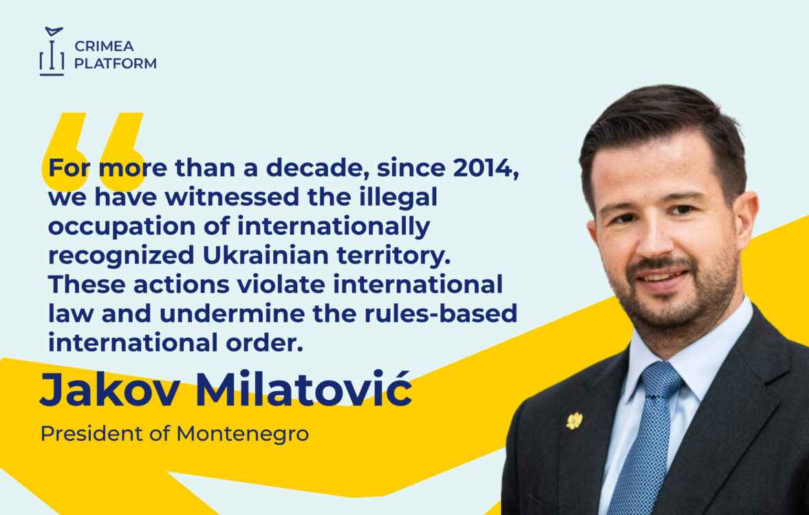 President of Montenegro Jakov Milatović addressed participants of the Sixth Summit of the International Crimea Platform