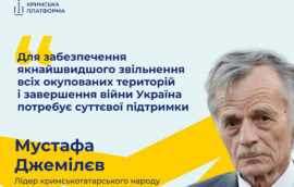 Лідер кримськотатарського народу Мустафа Джемілєв виступив на Шостому саміті Кримської платформи