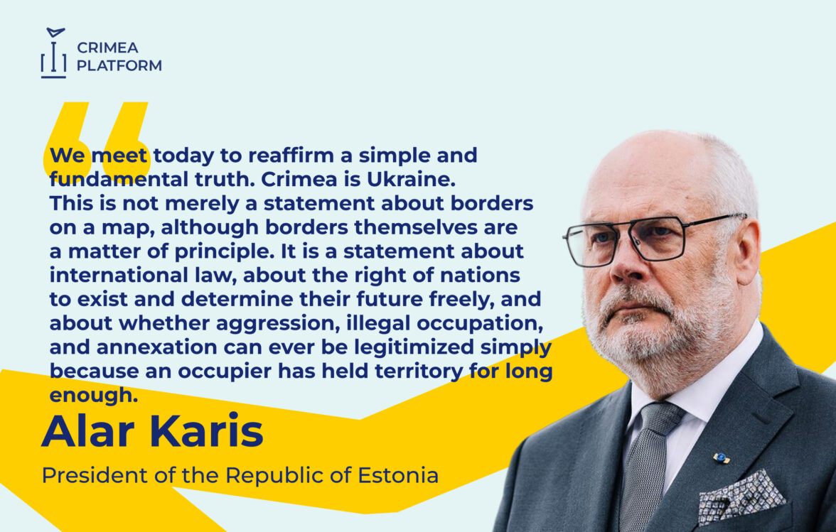 President of the Republic of Estonia Alar Karis called for preventing the normalization of Russia’s occupation of Crimea