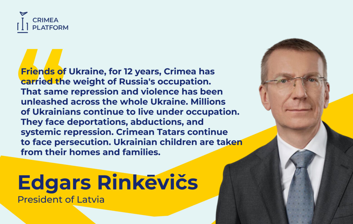 President of Latvia Edgars Rinkēvičs addressed the Sixth Summit of the International Crimea Platform
