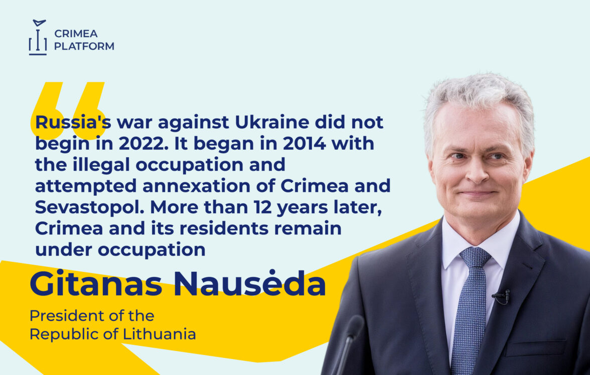 President of the Republic of Lithuania Gitanas Nausėda joined the Sixth Summit of the International Crimea Platform