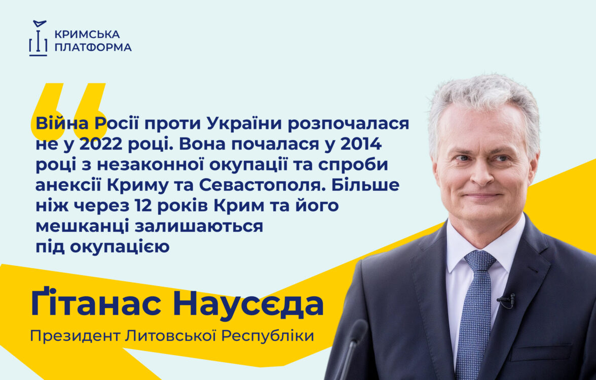 Президент Литовської Республіки Ґітанас Наусєда долучився до Шостого саміту Міжнародної Кримської платформи