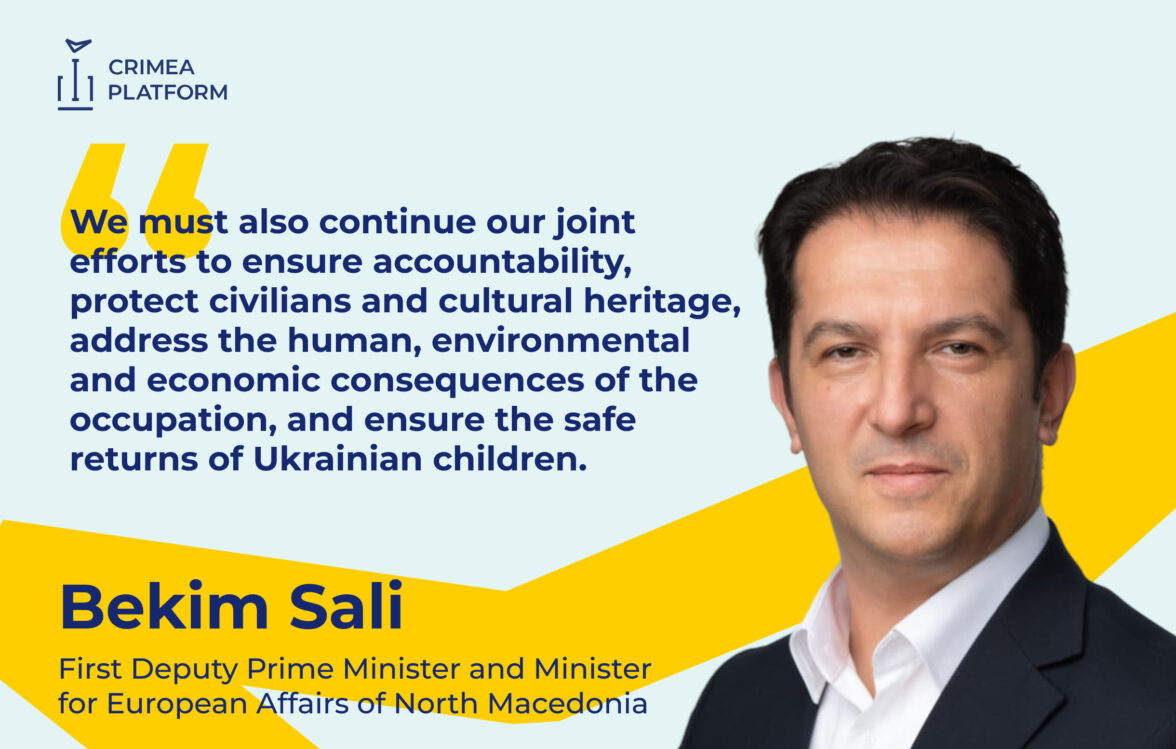 Bekim Sali: International unity must be reflected in consistent and determined action in support of Ukraine