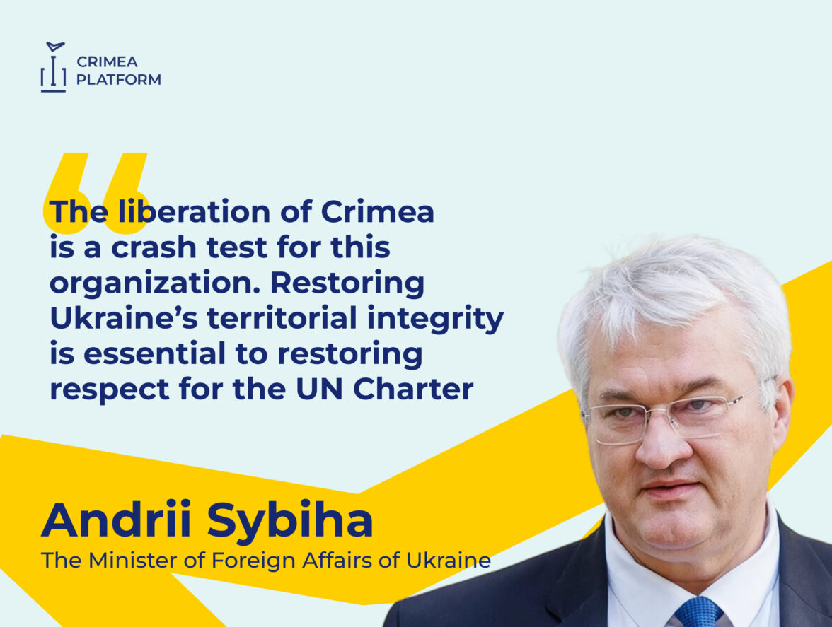 Minister of Foreign Affairs of Ukraine Andrii Sybiha delivered an address at the opening of the Sixth Summit of the Crimea Platform